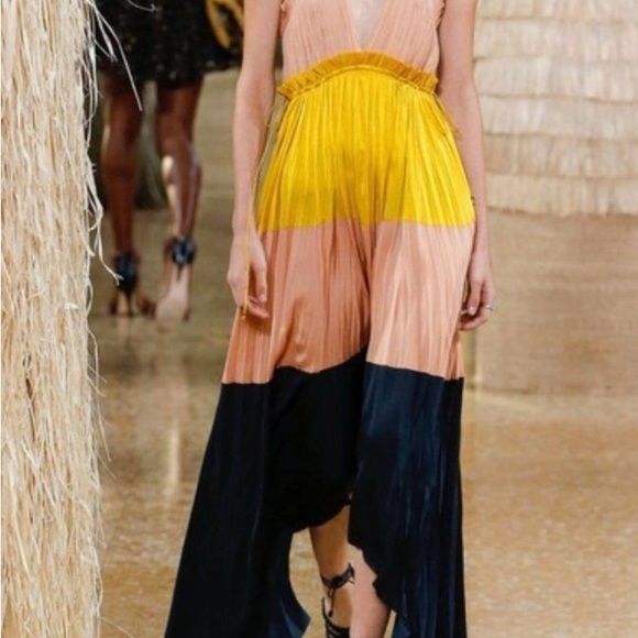 Ulla Johnson Gisella dress Colorblock pleated Maxi - Picture 3 of 8